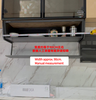 ELLECASA Série Elba : Armoire murale capsule spatiale avec panier coulissant, étagère de rangement de cuisine avec comptoir escamotable