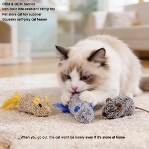 Jouet interactif <span class=keywords><strong>pour</strong></span> <span class=keywords><strong>chat</strong></span> OEM/ODM réaliste en forme de <span class=keywords><strong>souris</strong></span> avec herbe à <span class=keywords><strong>chat</strong></span>, couineur, à suspendre, <span class=keywords><strong>pour</strong></span> stimuler et soulager l'ennui des chats - Product Image 1