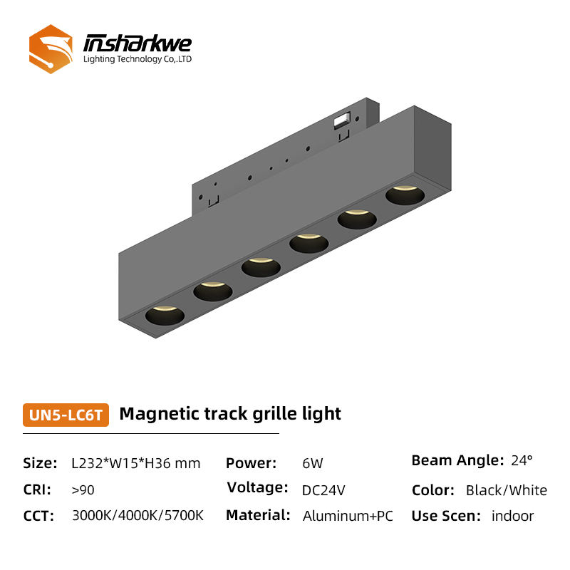 UN5-LC6T Magnetic track grille light 6W