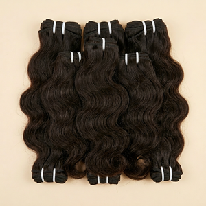 Extensions de cheveux naturels ondulés et bouclés, cheveux vierges indiens Remy du Tamil Nadu, 10-32 pouces, double trame machine, 100g - Product Image 1
