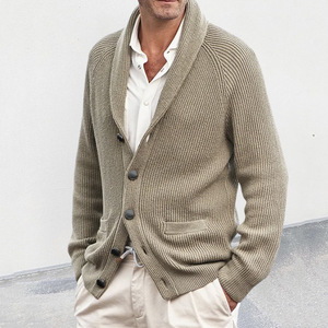 Cardigan en tricot à col pour hommes, pull à manches longues, automne-hiver, fibre acrylique, style jeune, Mlxl2xl - Product Image 2