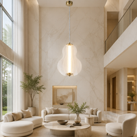 Lustre LED plissé 4 abat-jour en forme de nuage, finition dorée, maille translucide, éclat chaud, lampe noble et majestueuse sur mesure
