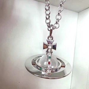 Nuevo Collar con Colgante de Saturno Tridimensional Plateado en Plata de Ley, Estilo Cristiano, Cadena de Acero Inoxidable para Clavícula - Product Image 4
