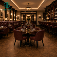 Ron Group Luxury Hotel Restaurant L-Shaped Tufted Booth Seating Square Wood Table Ergonomic Chair Furniture Booth