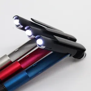 high quality gift newest 4 in 1 multifunctional tactical touch pen with light as mobile phone holder