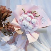 Hot Sale Fresh Schöne Weiche Duftende Hochwertige Blumenstrauß Geschenk box Dekorierte Seife Blume Ping Pong Chrysantheme
