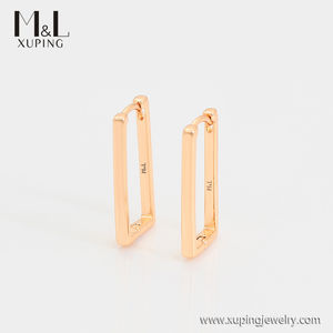 ML38229 <span class=keywords><strong>XUPING</strong></span> ML दुकान सस्ते कीमत डॉलर गहने मैक्सिकन शैली 18K सोने के रंग सरल सादे सतह चमकाने घेरा कान की बाली - Product Image 4