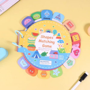 Jumon Montessori Preschoolers Reusable 3D Audio Busy <b>Book</b> Letter Matching Pen Control Line Training Sticker Paper <b>Plastic</b> JBK-46 - Product Image 1