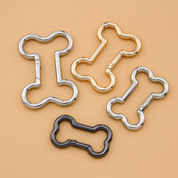 Mousquetons à ressort en métal en forme d'os pour artisanat du cuir, sangles de ceinture, sangles, porte-clés, mousquetons, chaînes pour chiens, boucles