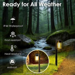 Lampes solaires d'extérieur Alecter en métal et verre, étanches, pour allées, jardins et décorations paysagères - Product Image 5