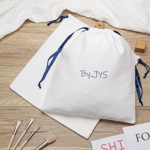 Custom Eco-friendly Cotton <b>Drawstring</b> Perfume Clothing Gift <b>Pouches</b> Promotional Cotton Bags - Product Image 4