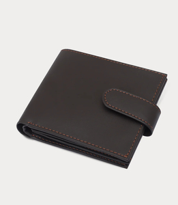 Porte-cartes de haute qualité pour hommes, <span class=keywords><strong>portefeuille</strong></span> en cuir véritable, fermeture à pression, durable, blocage RFID, pliage court, vente en gros d'usine - Product Image 2