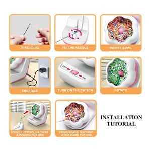 Electric DIY Beading Machine with Seed <b>Bead</b> Stringer for <b>Polymer</b> <b>Clay</b> Sheet Jewelry Automatic <b>Bead</b> Bowl - Product Image 3