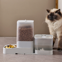 Distributeur automatique de nourriture et fontaine à eau 2 en 1 pour animaux de compagnie avec filtre circulant et station d'alimentation et d'abreuvement