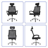 Silla de Oficina Moderna y Cómoda para Computadora, con Base Cromada y Malla, para Uso en Escritorio, para Oficina en Casa