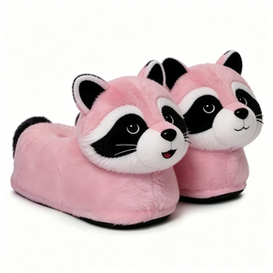Pantuflas de Mapache Suaves y Esponjosas Personalizadas, Lindas Pantuflas de Mapache de Dibujos Animados, Adorables Pantuflas de Mapache para Mujer - Product Image 2