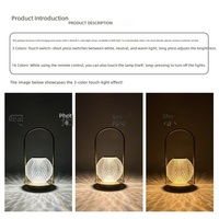 Lampe d'ambiance LED portable en métal, style minimaliste moderne, commande tactile, fonction de gradation, autonomie de 8 heures, rechargeable par USB, petite veilleuse