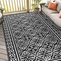 Tapis de voyage en PP tissé lavable et réversible, antidérapant, imperméable, pour extérieur, plage, camping, pique-niques, coloré, vente en gros
