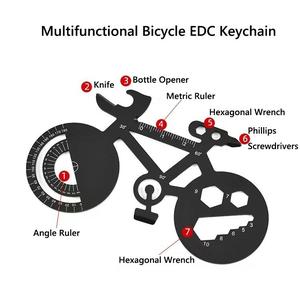 <span class=keywords><strong>Porte</strong></span>-clés multifonctionnel en métal pour modèle de vélo en acier inoxydable - Product Image 3
