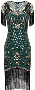 50 15 pièces sur mesure nouveaux Styles femmes des années 1920 dentelle cou Great Gatsby <span class=keywords><strong>robe</strong></span> Sequin Art déco clapet Costume Ecoparty - Product Image 4