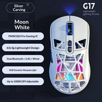 Ratón Inalámbrico para Juegos YINDIAO G17 Honeycomb Ultraligero Tri-Modo PMW3325 10000DPI RGB 63g para PC y Portátil