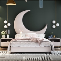 Muebles de dormitorio tapizados para niños, cama moderna de madera de lujo, conjunto de habitación