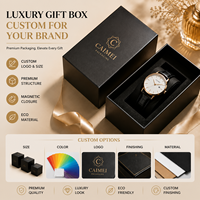Boîte cadeau en papier simple, design artisanal écologique, couvercle et base de luxe, emballage pour montres mécaniques avec logo personnalisé