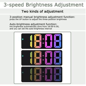 Colorful <b>LED</b> Alarm <b>Clock</b> with Temperature Display Large Numbers Date Bedside <b>Clock</b> Popular Digital <b>Clock</b> - Product Image 4