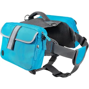 ハイキングキャンプ旅行のための反射安全サイドポケット付き犬のバックパック犬のサドルバッグハーネス