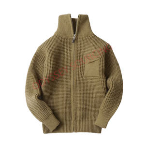 Pull cardigan zippé pour enfant élégant pour l'hiver, 100% coton, look moderne pour l'école et les occasions décontractées - Product Image 3