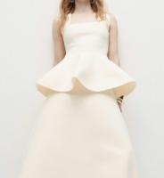 Ensemble haut et jupe peplum blancs pour femme, élégant et formel, idéal pour le bureau, les fêtes et les mariages (ODM/OEM en gros)