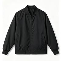 Blouson bomber homme uni respirant pour l'hiver, style streetwear, avec logo personnalisé, décontracté, zippé, col montant, coupe-vent