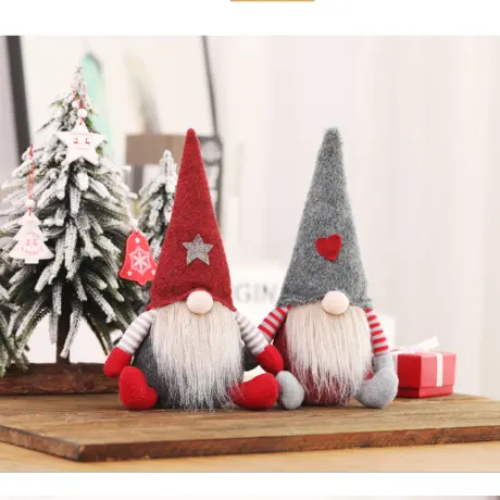 Birthday Present Handmade Tomte Plush Doll Home Ornaments Tabletop Santa Christmas Gnome Gifts Kids