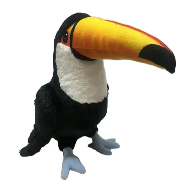 Lifelike Cute Toucan Puffin Plush Stuffed Animals Realistic Plush Bird Manufactory