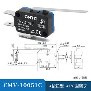 CNTD Changde Electric Miniature Micro Limit Switch Self-Resetting 10A Long Handle CMV105C Push Button <b>Microswitch</b> - Product Image 6