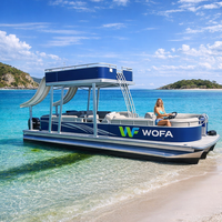 Bateau flottant robuste en aluminium de qualité marine soudé, 15-26 pieds, pour la pêche en lac