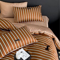 Parure de lit en coton longues fibres de qualité supérieure, imprimé réactif avec broderie animale mignonne, certifiée Oeko-Tex, pour chambre à coucher