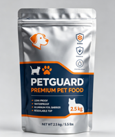 Sachet Doypack Personnalisable en Aluminium Imperméable Anti-fuite avec Fermeture Éclair pour Aliments pour Animaux de Compagnie