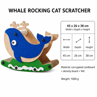 YAOYUE Griffoir pour chat en carton ondulé en forme de baleine, avec barre en sisal et surface intérieure ondulée pour griffer