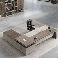 Mobilier de bureau moderne en forme de L pour patron Table de directeur général de bureau Bureau de direction de luxe en bois à vendre