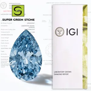 SuperGS Wholesale Cvd Blue Diamond Loose Fancy Color VVS Blue Lab Diamond Hpht IGI Certified Lab Grown Diamond