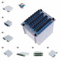 1x 8 Way SC UPC Plug-in Type Cassette Type PLC Splitter G657A1 Peralatan FTTH Serat Optik Singlemode