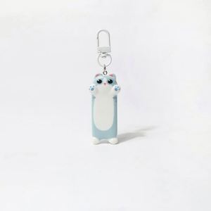 Cute Kawaii <b>Anime</b> Cat <b>Keychain</b> Resin Cartoon Long Cat Mobile Phone Chain Pendant PVC Rubber Decor Accessories for Couples - Product Image 5