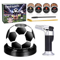 Kit de fumage pour cocktails et whisky en forme de ballon de football, infuseur de fumée froide, copeaux de bois, torche, brosse de nettoyage, portable, pour barman, pour fumer les boissons