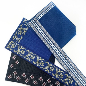 Nouvelle Applique Thermocollante Broderie Bazin Bleu Roi Personnalisée pour Encolure, Col et Bordure, Idéale pour Vêtements Africains Hommes et Accessoires DIY - Product Image 1