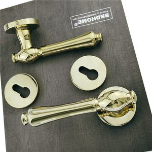 Hiện Đại Kéo Hoa Hồng Lối Vào Khóa Dubai <span class=keywords><strong>Brass</strong></span> PVD Vàng Màu Cửa Xử Lý Vàng - Product Image 4