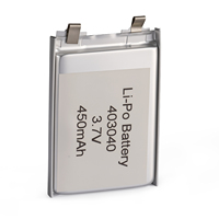 Batterie LiPo 3,7 V 450 mAh 1,67 Wh, pack de batteries 3,7 V avec BMS pour appareils portables, appareils IoT, fabrication sur mesure OEM ODM