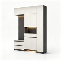 Meuble à chaussures moderne et contemporain pour entrée de salon, en bois massif, rangement pour hall d'entrée, couleur et taille personnalisables, grande capacité, séparateur de pièce