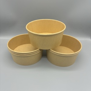 Tazones Redondos de Papel Kraft Marrón de 500 ml y 1000 ml del Fabricante, Tazones de Papel para Envasar Alimentos y Ensaladas - Product Image 5