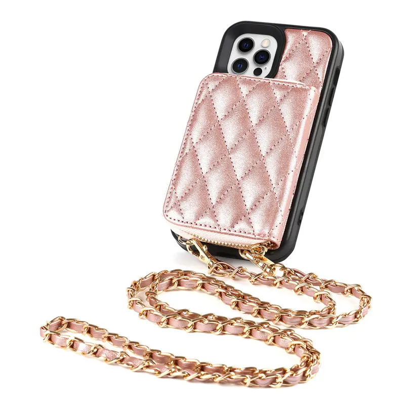 Luxe Lederen Telefoonhoes Met Kaarthouder En Riem Voor Iphone 14 13 12 11 Xs Max Handtas Mobiele Telefoon Hoesjes